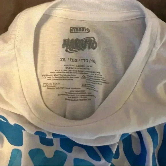 Nyaruto Rasengan Graphic T-Shirt Youth Boys 18 XXL 60/40 Poly/Cotton White S/S - Picture 3 of 4